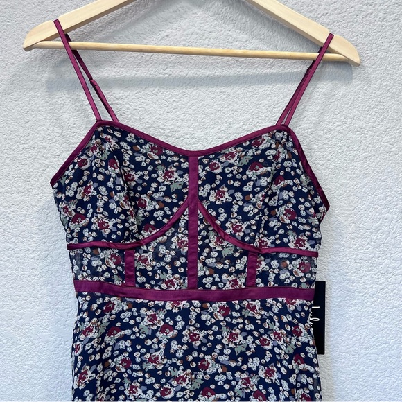 NWT Lulu’s Coralynn Floral Midi Dress Corset Bustier Strappy Size Small - Picture 8 of 14